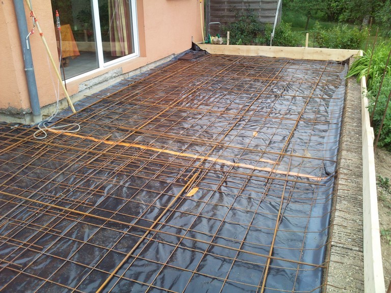 Modification d'une terrasse, coffrage 