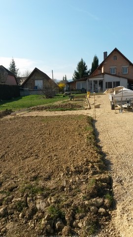 Travaux extérieurs. Création terrasse. Démarrage